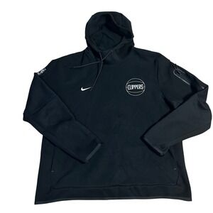 Nike Los Angeles Clippers NBA Therma Hoodie Black Mens XL Zip Pocket Nike Swoosh